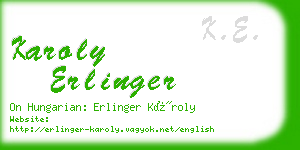 karoly erlinger business card